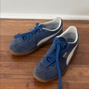 Puma Blue and White Sneakers Classic Suede Design